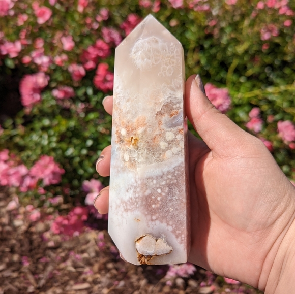 Pink Amethyst Flower agate tower - Picture 2 of 3